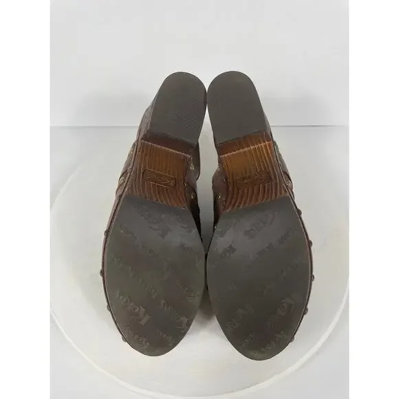 orks Women's Brown Leather Clog Heel Size 8M Q42923 - Picture 2 of 9